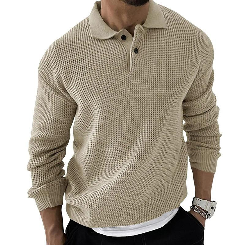 Lapel Knit Button Pullover Sweater